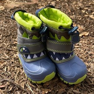Cat and Jack Thermolite Toddler Boys Blue/Grey/Green Snow Boots Size 5